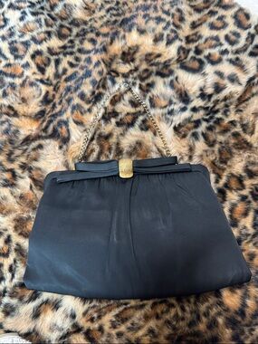 Vintage After Five vintage clutch with bow and attached coin purse